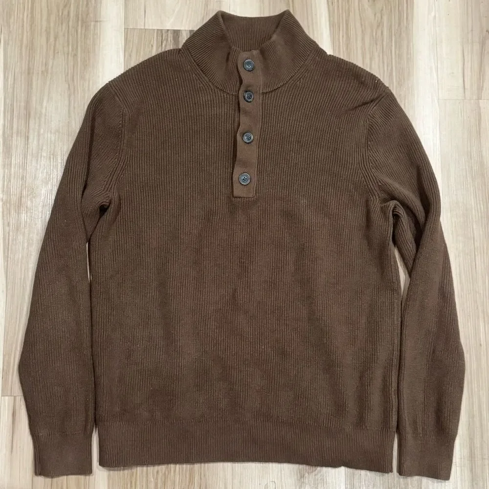 Banana Republic Brown Mock Neck Ribbed Sweater Men’s Large